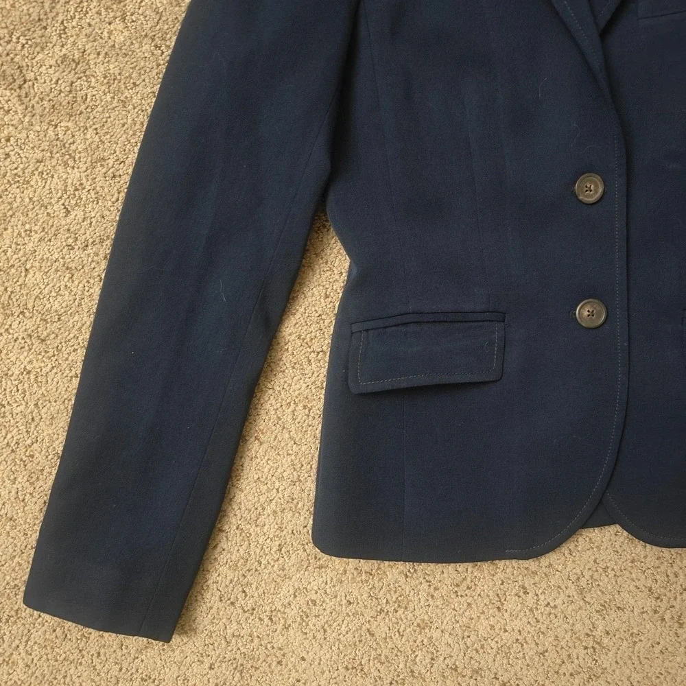 J.Crew Blazer Womens 4 Navy Tailored‎ Wool 2Button NotchedLapel SingleBreasted
